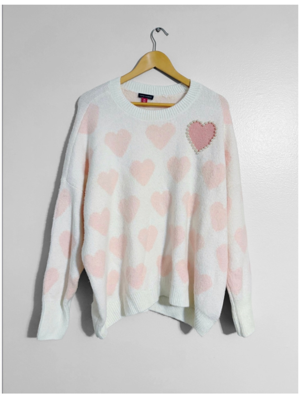 Vince Camuto Plus Size Heart Novelty Sweater